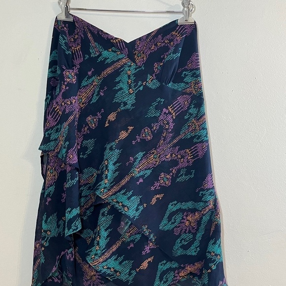 Lane Bryant Coastal Top 20 Blue Halter Artsy Feminine Tiered Coquette Classic - Picture 4 of 12